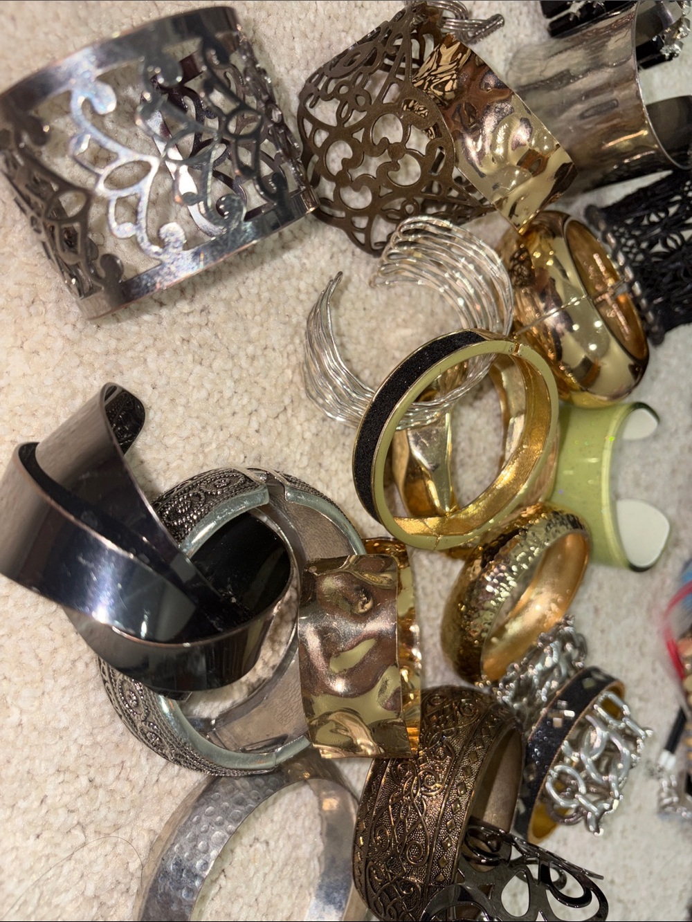 Unbranded Cuff Bracelet Set Women OS Mixed Metal Gold Silver Good Chunky Lot 6+